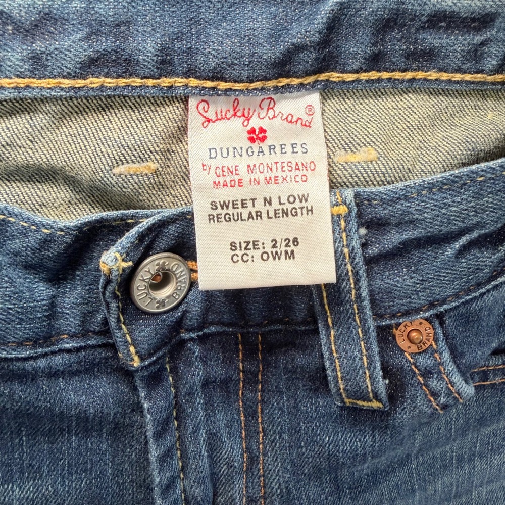Y2K Bootcut Lucky Brand Sweet N Low Jeans Womens 2/26 Embroidered Pockets - Picture 5 of 8